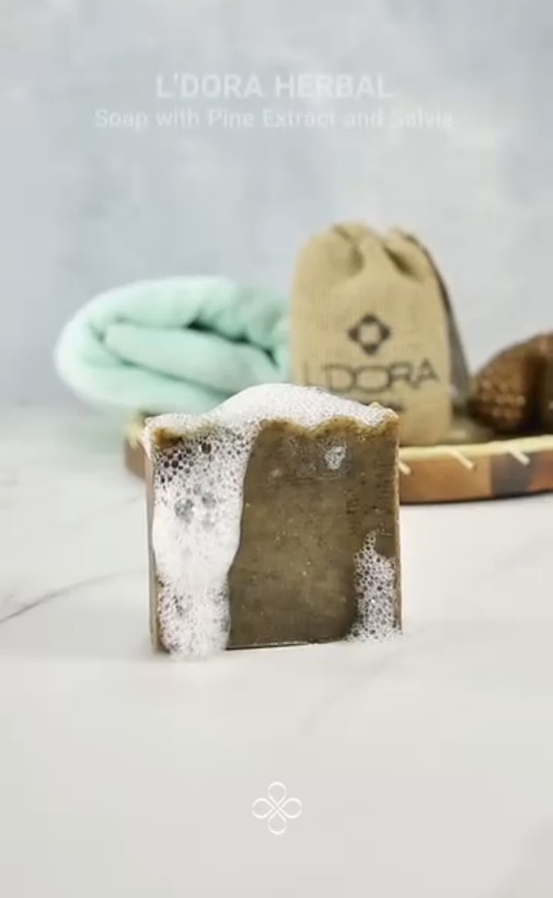 صابون گیاهی حاوی عصارهعسل و زعفران لدورا هربال 70 گرمی